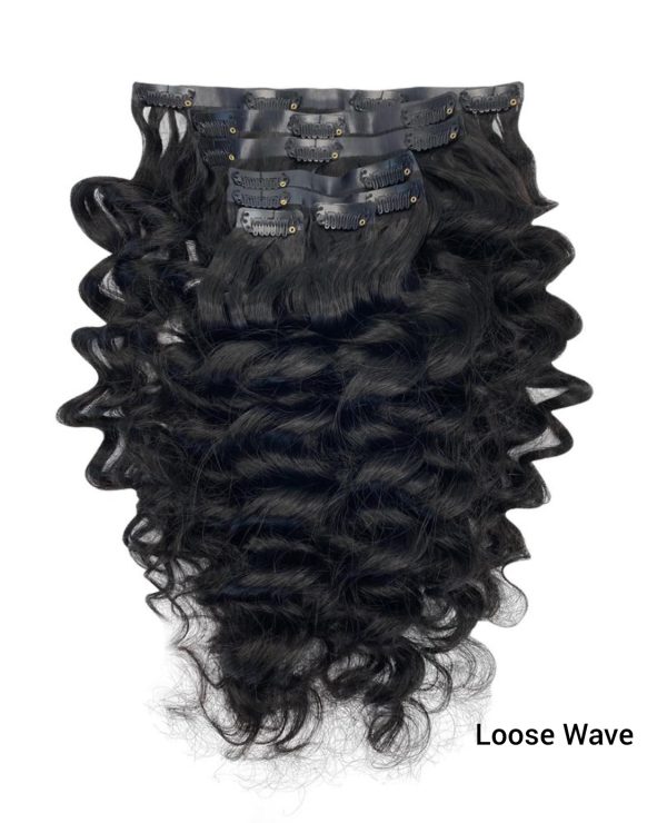 Loose wave clipins, Brazilian loose wave clipins, virgin clipins, single donor hair