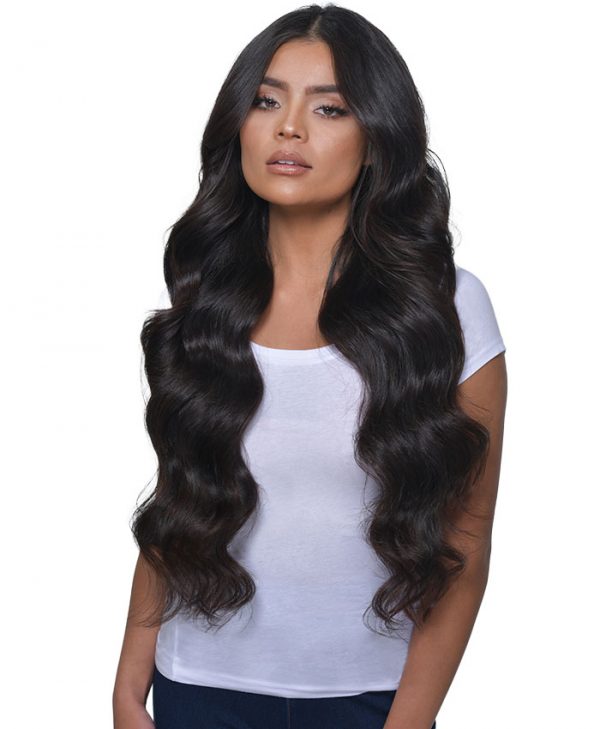 Double Drawn Human Hair Extension, European hair, Long Body Wave Tape in Extension