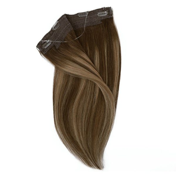 Brown Halo, Halo hair extensions with Clips, Halo Hair Extensions for thin hair, Halo Hair Extensions